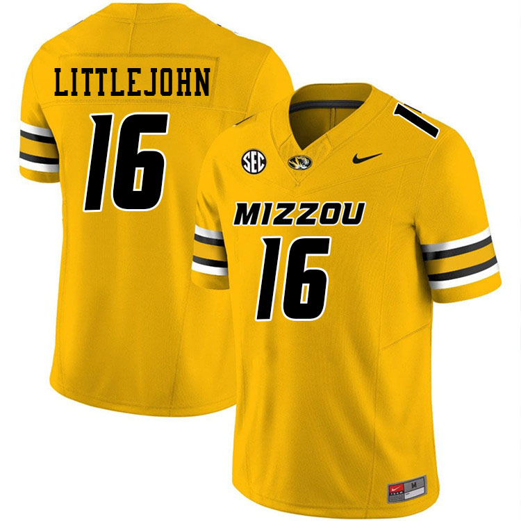 Men #16 Brayshawn Littlejohn Missouri Tigers College Football Jerseys Stitched-Gold